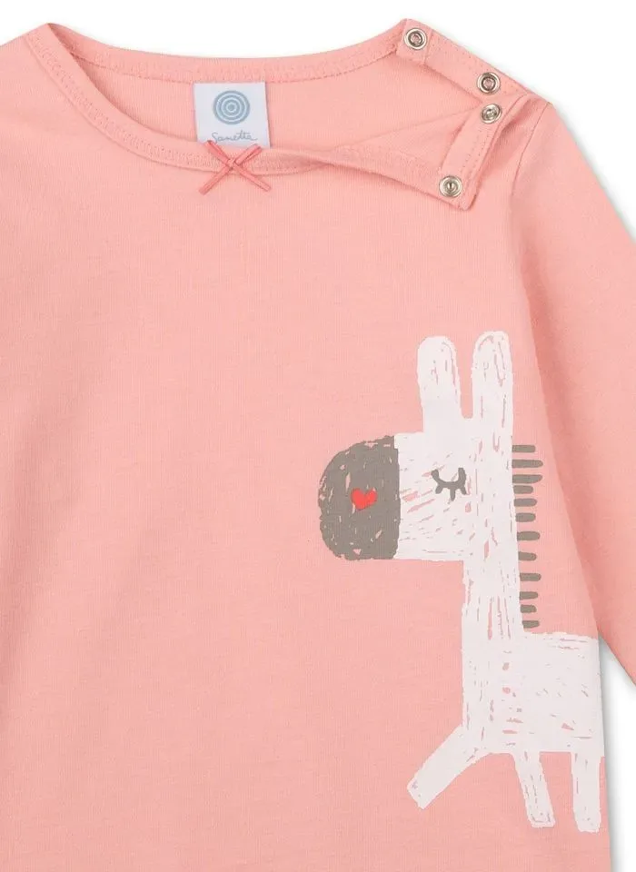 Sanetta pyjama baby meisjes: Giraf, 100% katoen ( SAN.65 )