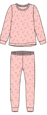 Sanetta Meisjes pyjama: Roze met bloemetjes, velours ( SAN.66 )