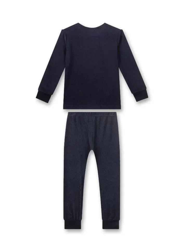 Sanetta meisjes Pyjama: Velours, Donker Blauw ( SAN.68 )