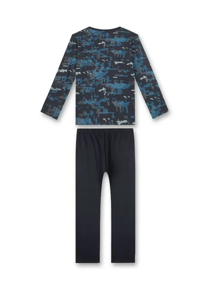 Sanetta Pyjama Jongens: 100% Katoen, antraciet ( SAN.71 )