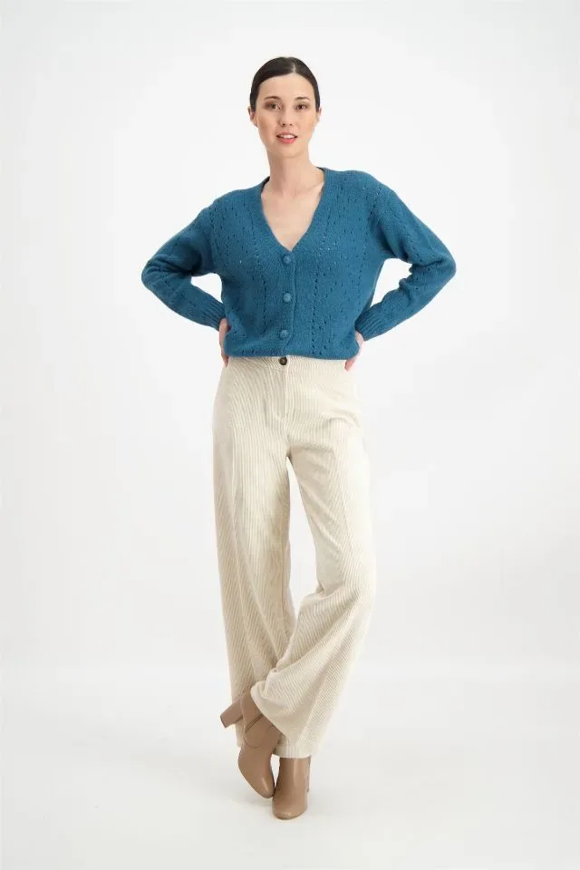 Signe Nature Cardigan: petrol, grof gebreid ( Signe.1164 )