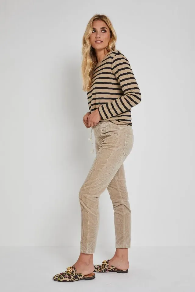 Para Mi Broek: Bowie, vintage Corduroy, Beige Marble ( PARA.288 )