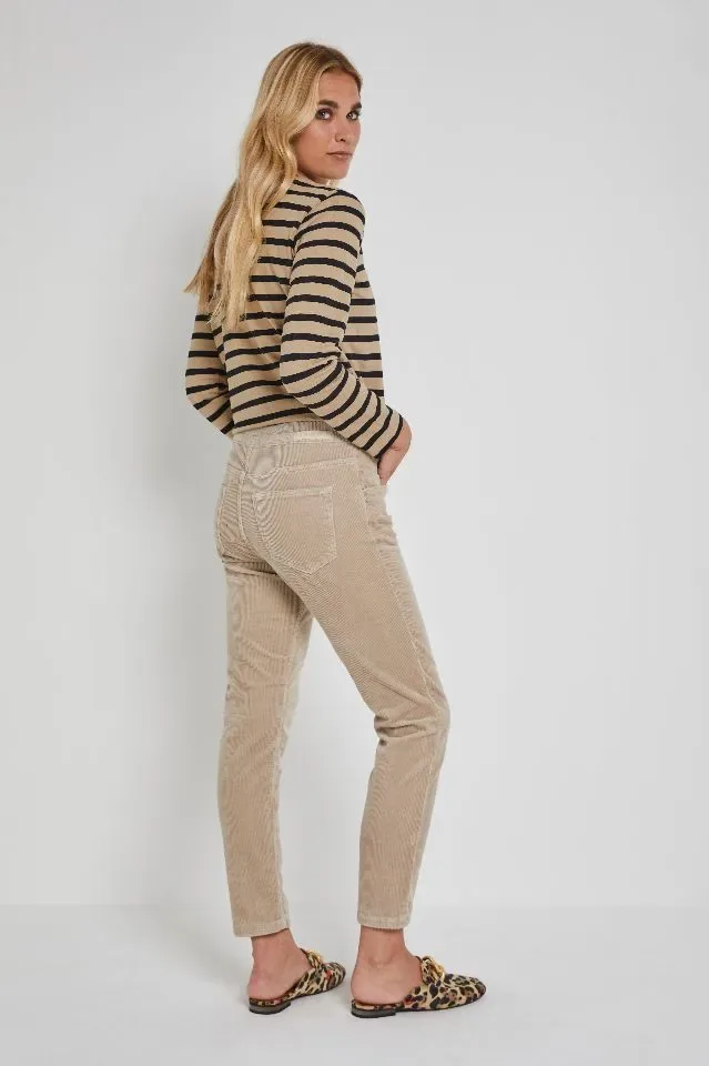 Para Mi Broek: Bowie, vintage Corduroy, Beige Marble ( PARA.288 )