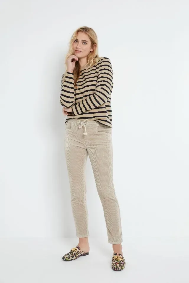 Para Mi Broek: Bowie, vintage Corduroy, Beige Marble ( PARA.288 )