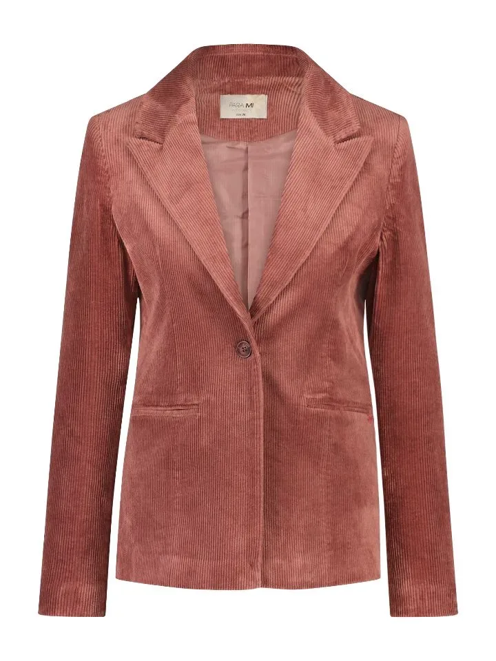 Para Mi blazer: Joan, Vintage Coduroy, Burnt Coral ( Ribfluweel ) ( PARA.291 )