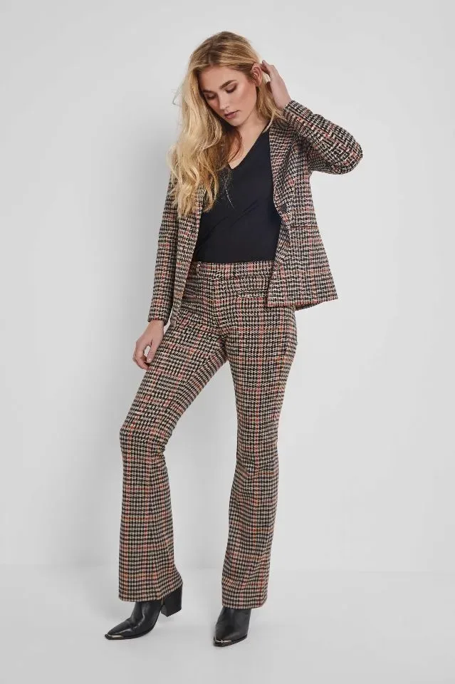 Para Mi Broek: Jade, Knitted Jacquards, Check Rust, elastiek in de lenden ( PARA.280 )