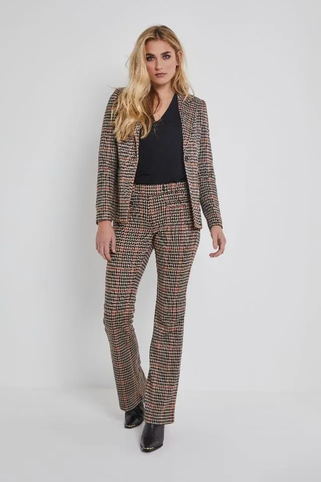 Para Mi Broek: Jade, Knitted Jacquards, Check Rust, elastiek in de lenden ( PARA.280 )