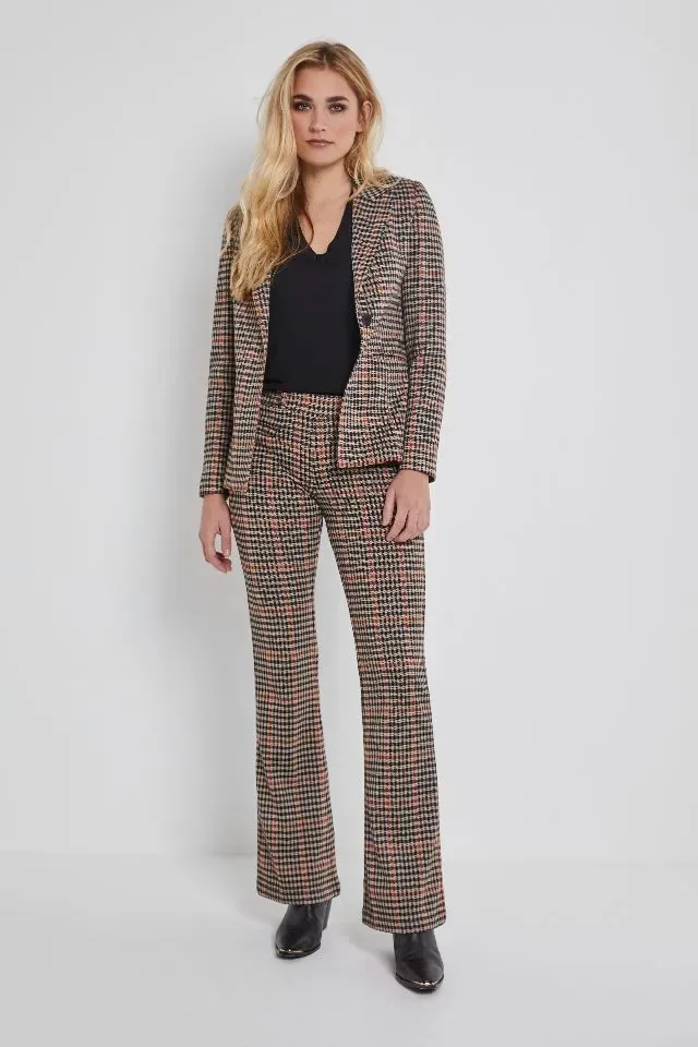 Para Mi Broek: Jade, Knitted Jacquards, Check Rust, elastiek in de lenden ( PARA.280 )