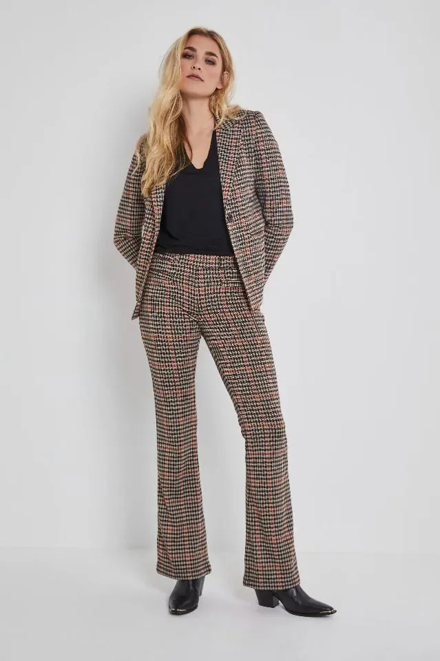 Para Mi Broek: Jade, Knitted Jacquards, Check Rust, elastiek in de lenden ( PARA.280 )