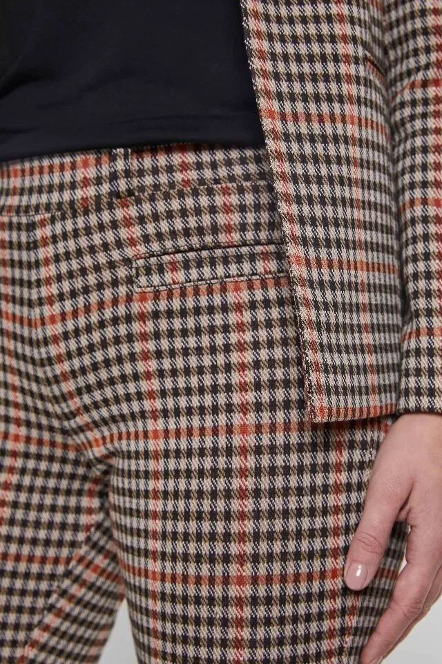Para Mi Broek: Jade, Knitted Jacquards, Check Rust, elastiek in de lenden ( PARA.280 )