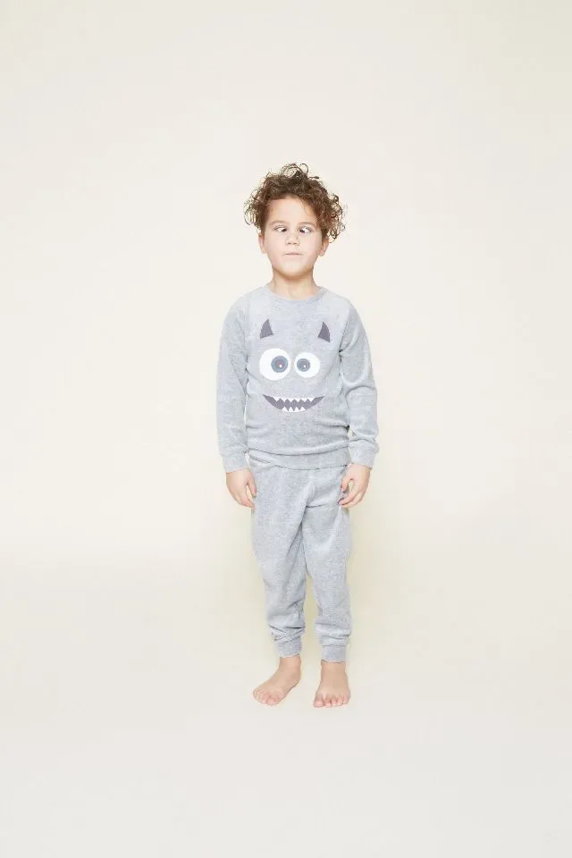 Charlie Choe Pyjama Jongens: Grijs, velours  ( CHOE.1 )