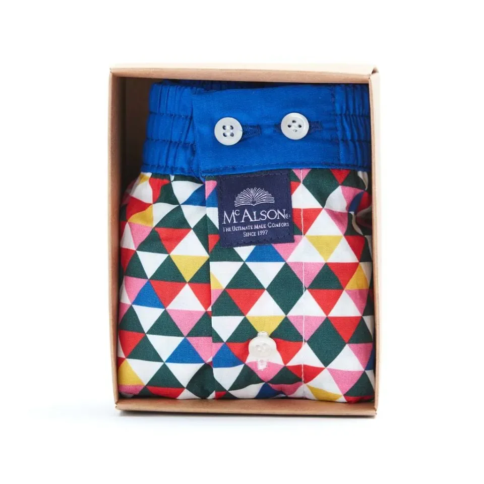 MC Alson Boxershort Heren: Driehoek gekleurd, Los model met ingewerkte slip ( MCA.5 )