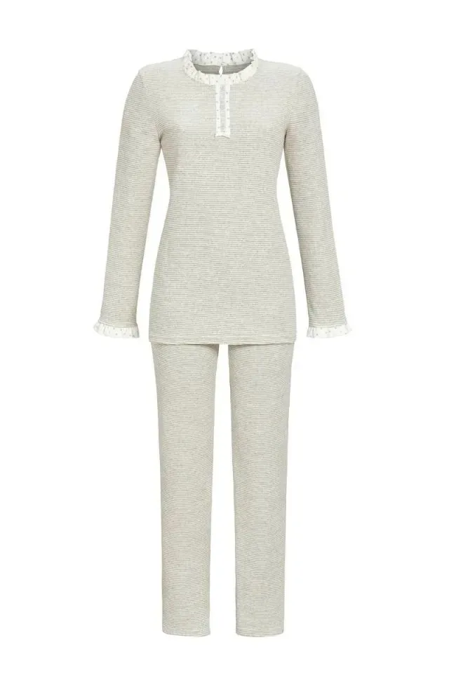 Ringella Dames pyjama: Velours, gestreept ( RIN.462 )