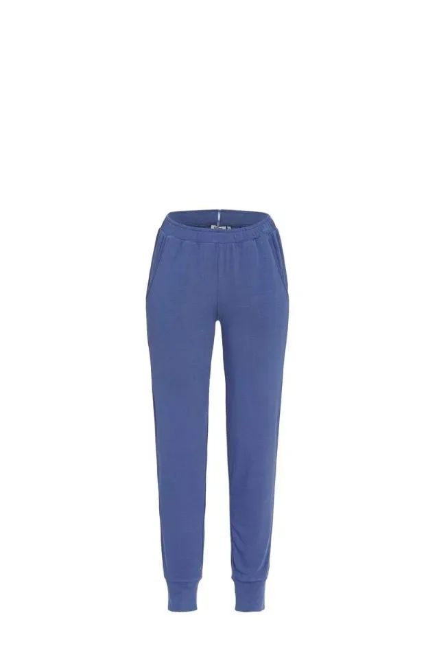 Ringella Dames Pyjama: Blauw met effen broek ( Warme kwaliteit ) ( RIN.467 )
