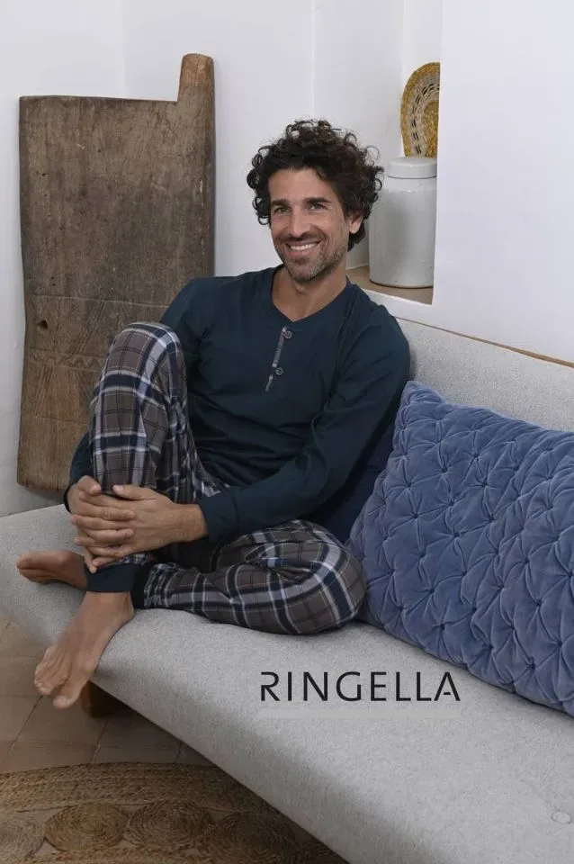 Ringella Heren Pyjama: Blauw, Interlock ( RIN.268 )