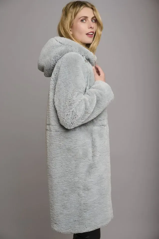 Rino & Pelle Teddy Jas: Blue Haze, met kap ( RINO.55 )