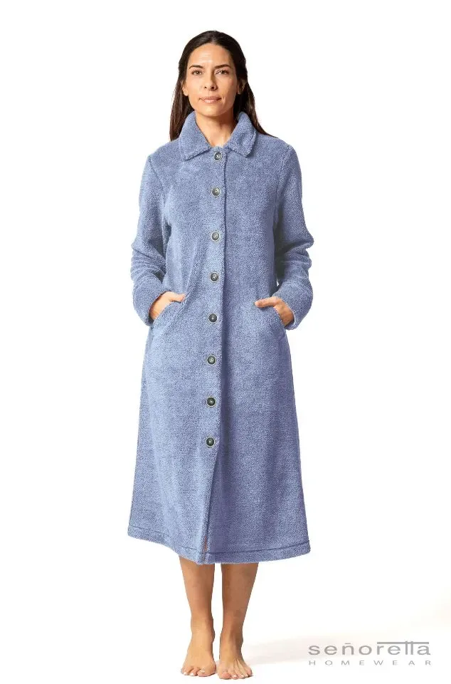 Egatex Dames Kamerjas met knopen: Azul, tot 3xL ( EGA.371 )
