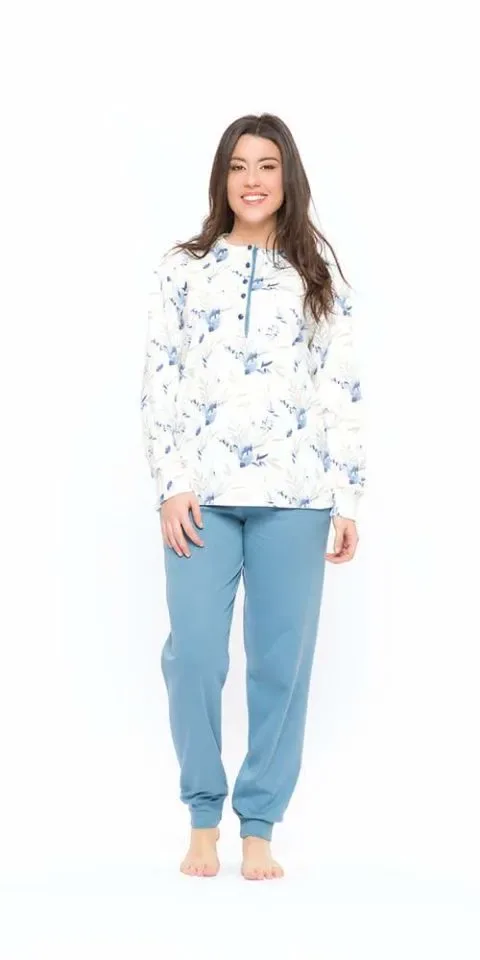 Gary Dames Pyjama: Interlock, Blauw ( GARY.93 )
