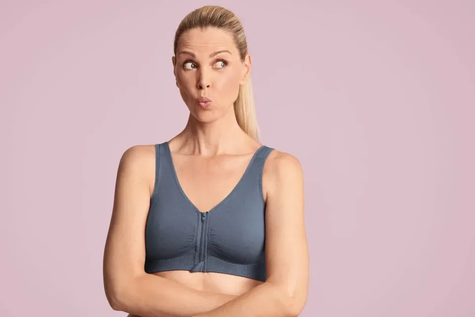 Anita BH top met voorsluiting, rits: Lynn, Sky Grey ( ANI.256 )