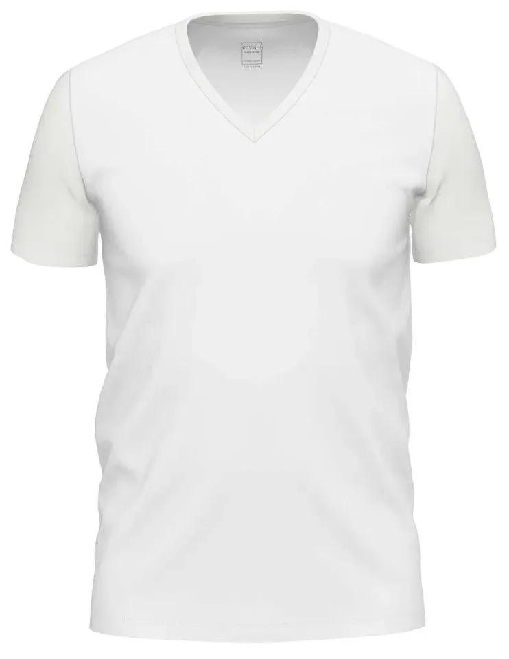 Ammann Heren onderhemd: Gots Shirt 1/2 mouw, V hals, Korte mouw, Wit / blauw / zwart of grijs ( AMM.588 / AMM.589 / AMM.590 / AMM.591 )