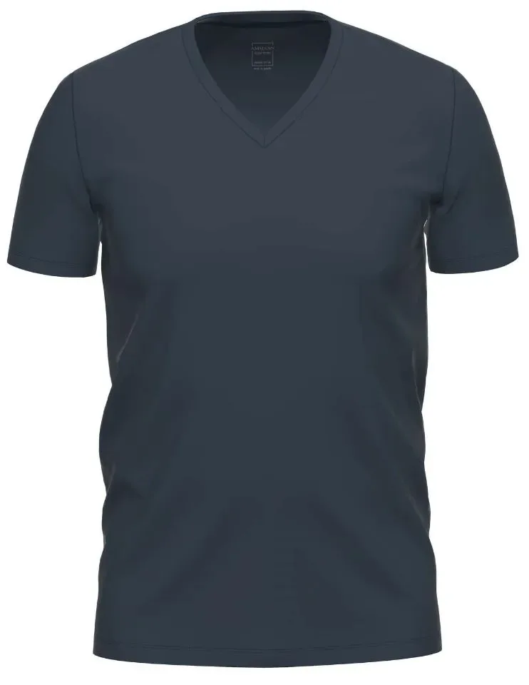 Ammann Heren onderhemd: Gots Shirt 1/2 mouw, V hals, Korte mouw, Wit / blauw / zwart of grijs ( AMM.588 / AMM.589 / AMM.590 / AMM.591 )