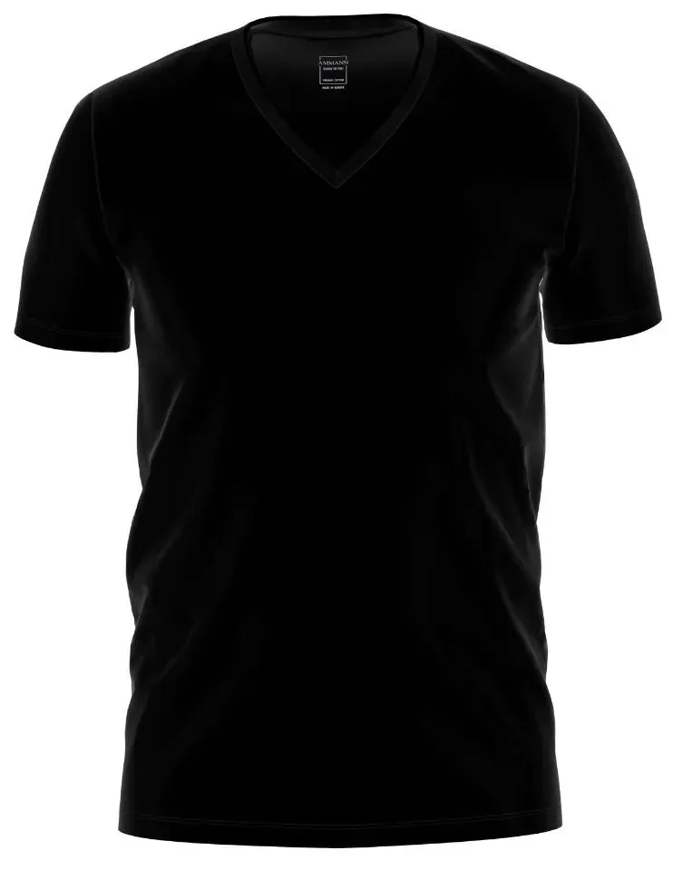 Ammann Heren onderhemd: Gots Shirt 1/2 mouw, V hals, Korte mouw, Wit / blauw / zwart of grijs ( AMM.588 / AMM.589 / AMM.590 / AMM.591 )