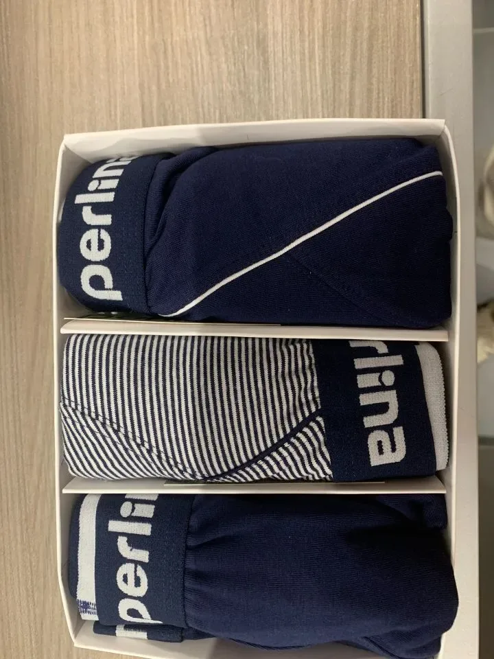 Perlina Heren boxer short: basis model, 3 pack ( zwart / grijs of blauw ) ( LINA.17  / LINA.18 )