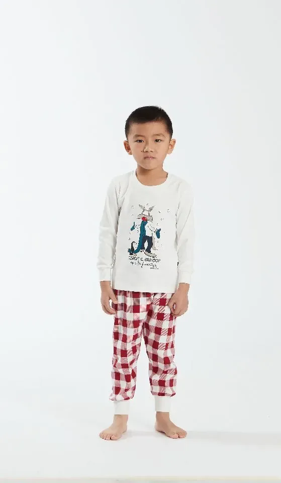 Happy People jongen pyjama: Interlock, Wolf in de sneeuw ( HAP.123 )