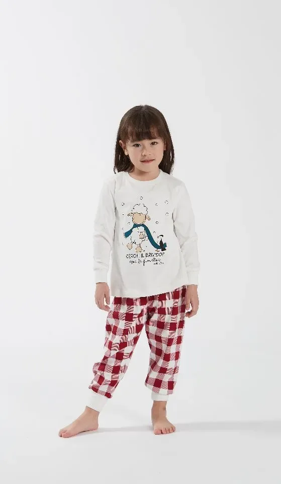 Happy People Meisjes pyjama: Interlock, Wolf in de sneeuw ( HAP.121 )
