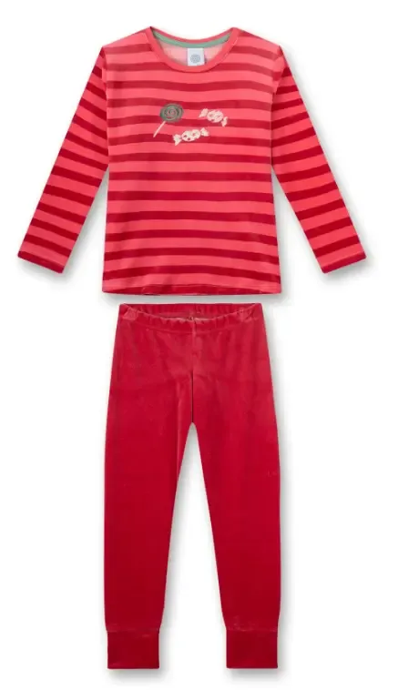 Sanetta Meisjes Pyjama: Veours, snoepjes motief ( SAN.73 )