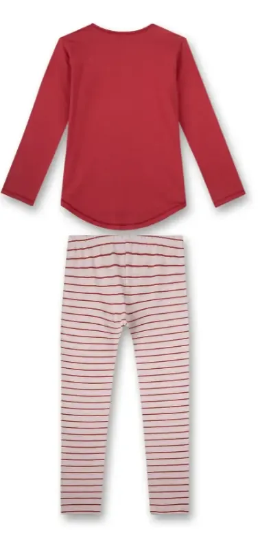 Sanetta Meisjes Pyjama: rood, 100% katoen ( SAN.80 )