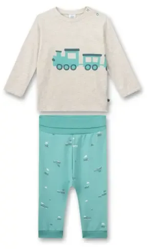 Sanetta Jongens pyjama: Trein motief, 100% katoen, vanaf 9 maanden ( SAN.81 )