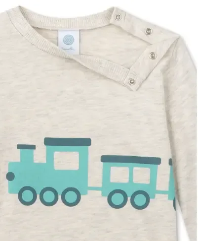 Sanetta Jongens pyjama: Trein motief, 100% katoen, vanaf 9 maanden ( SAN.81 )