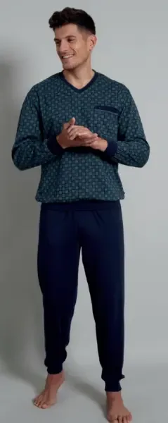 Gotzburg Heren Pyjama: V hals, 100% katoen ( CEC.15 )