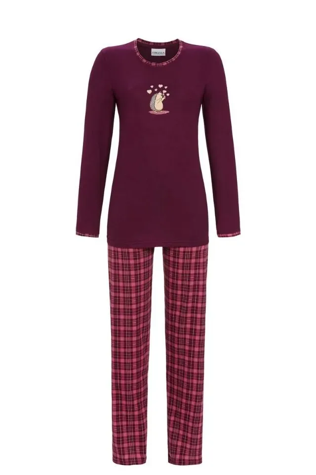 Ringella dames pyjama: Bordeau carree broek, Egel motief ( RIN.251 )