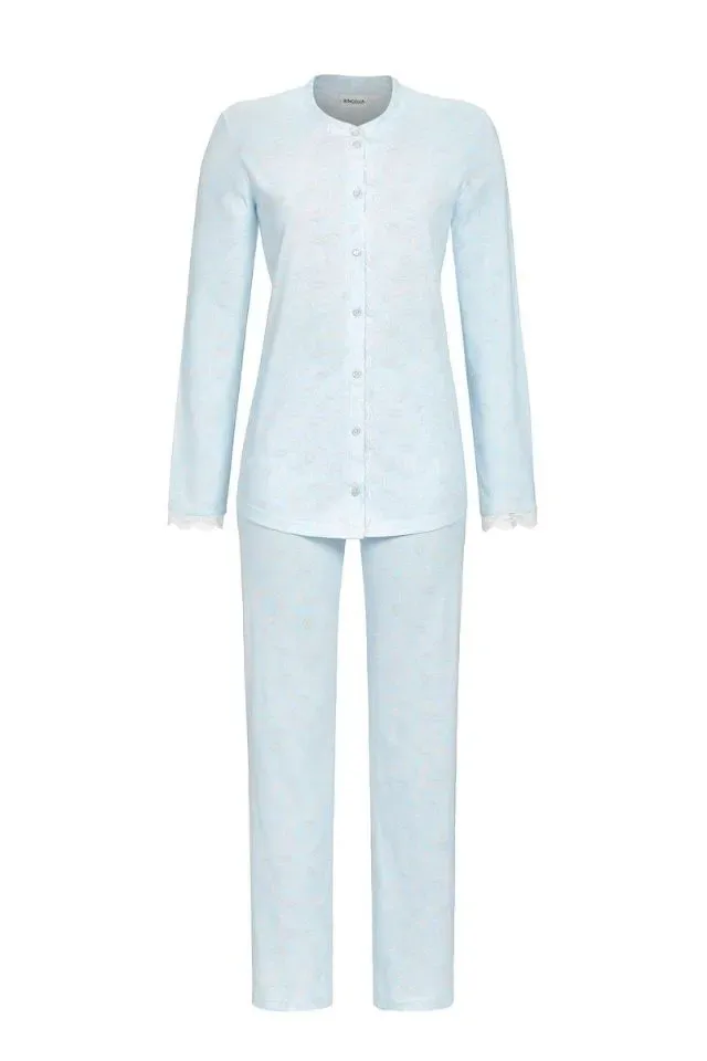 Ringella Dames pyjama: Doorknoop, blauw ( RIN.475 )