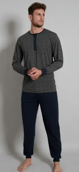 Tom Tailor Heren Pyjama: Kaki / Blauw ( TOM.26 )