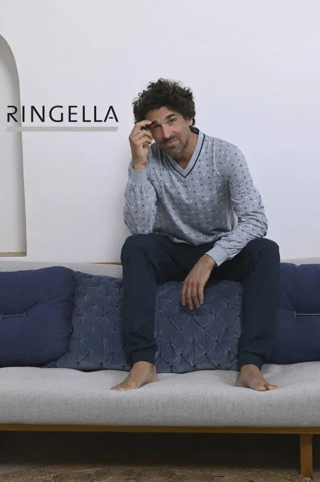 Ringella Heren pyjama: V hals, 100% katoen ( RIN.483 )