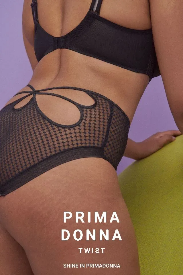 Prima Donna Twist Slip Hotpants: Glass Beach, Zwart ( PDO.155 )