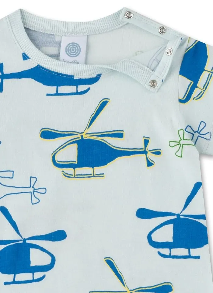 Sanetta Jongens pyjama: Kruippak, kort mouw ( SAN.98 )