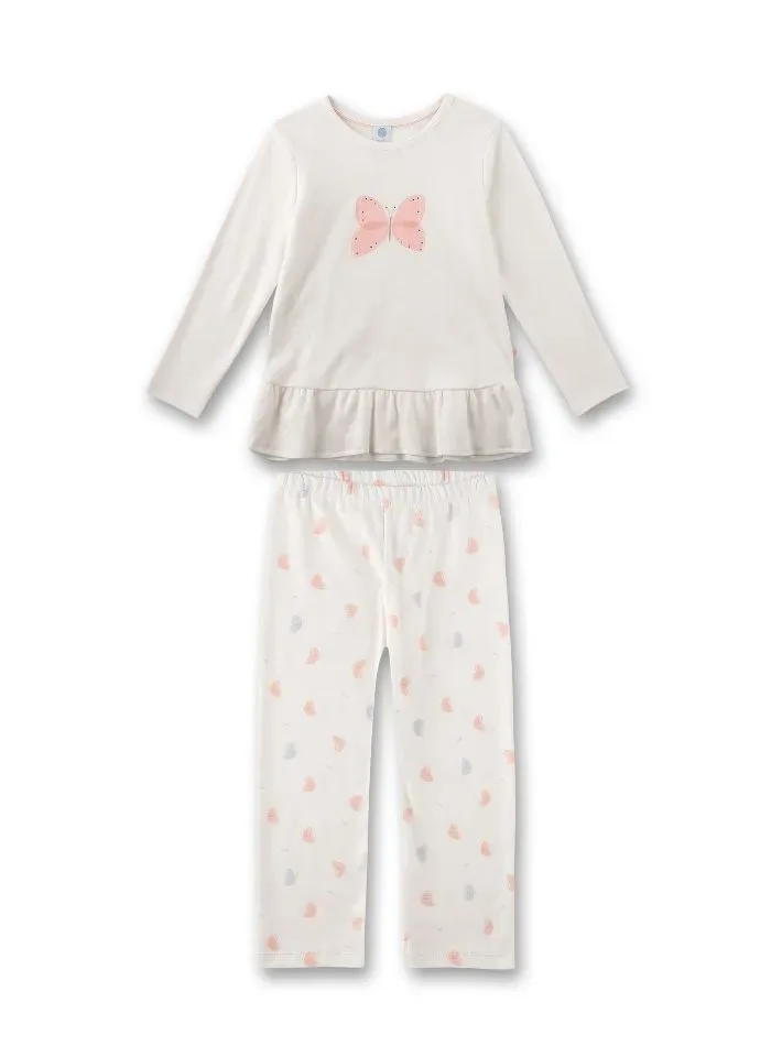 Sanetta Meisjes Pyjama: Vlinder motief, Lange mouw / lange broek ( SAN.105 )