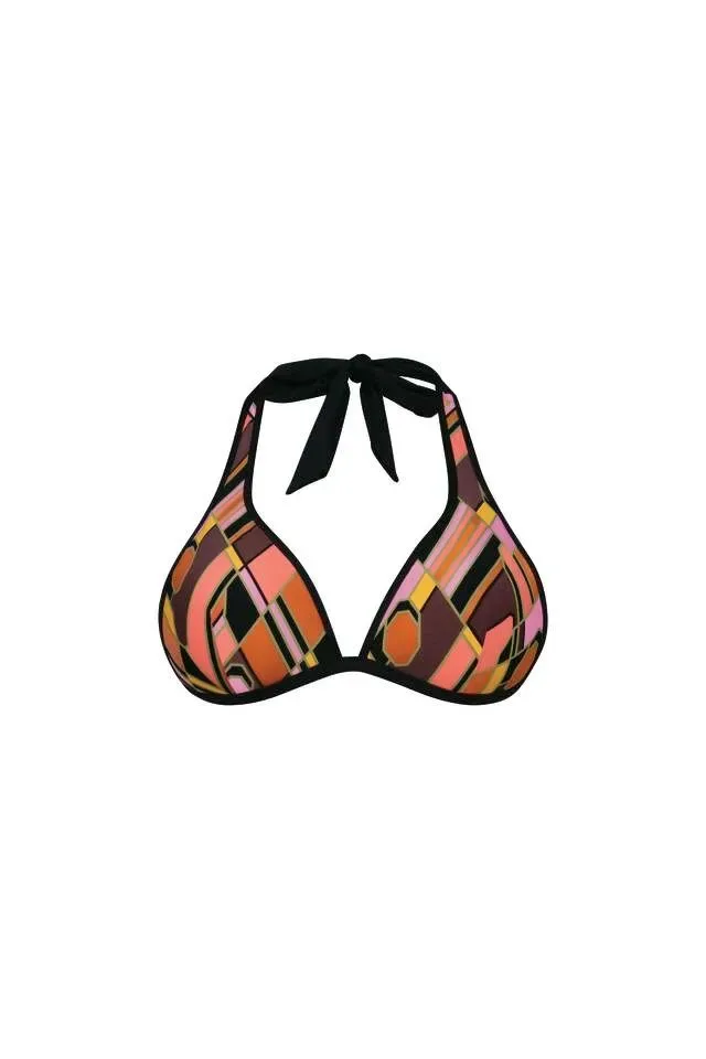 Rosa Faia Bikini: omkeerbaar ( geprint of zwart effen ), Halter model  ani.300