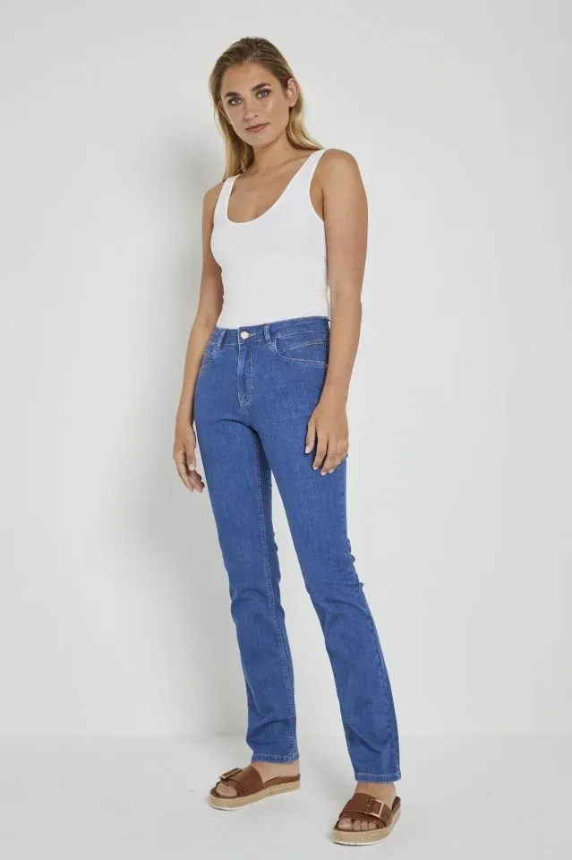 Para Mi Jeans Broek: Angie Fancy Clean mid Blue ( para.303 )