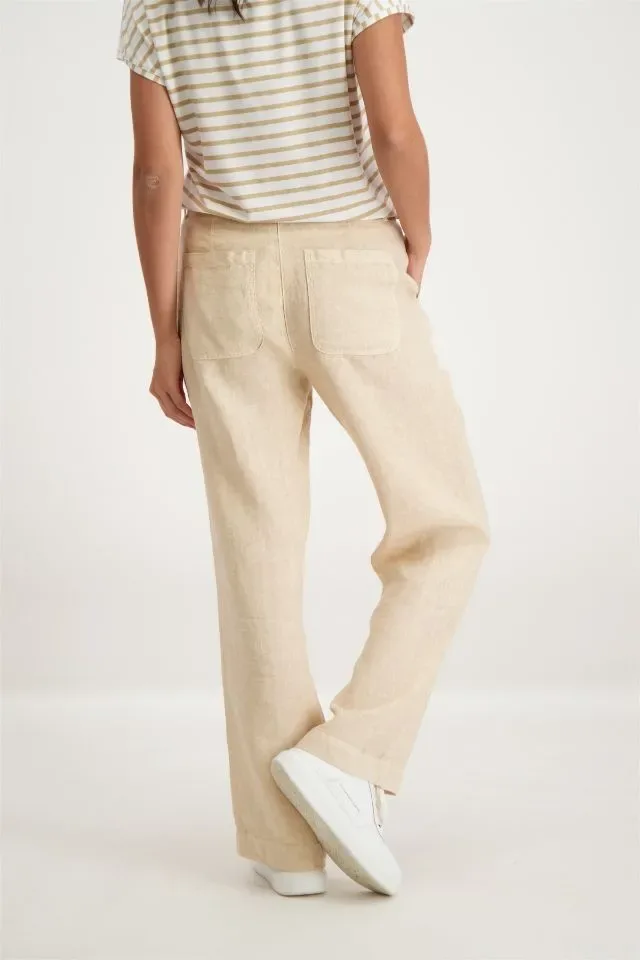 Signe Nature Linnen Broek: Beige, 100% Linnen ( Signe.1193 )