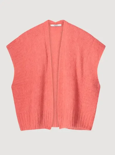 Summum Cardigan: Koraal kleur, Mouwloos, mohair ( SUM.69 )