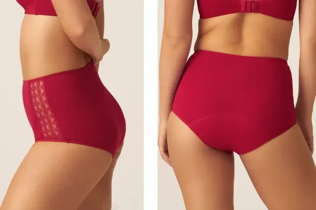 Naturana Incontinentie / Menstruatie slip: Maxi model, Rood ( NAT.15 )