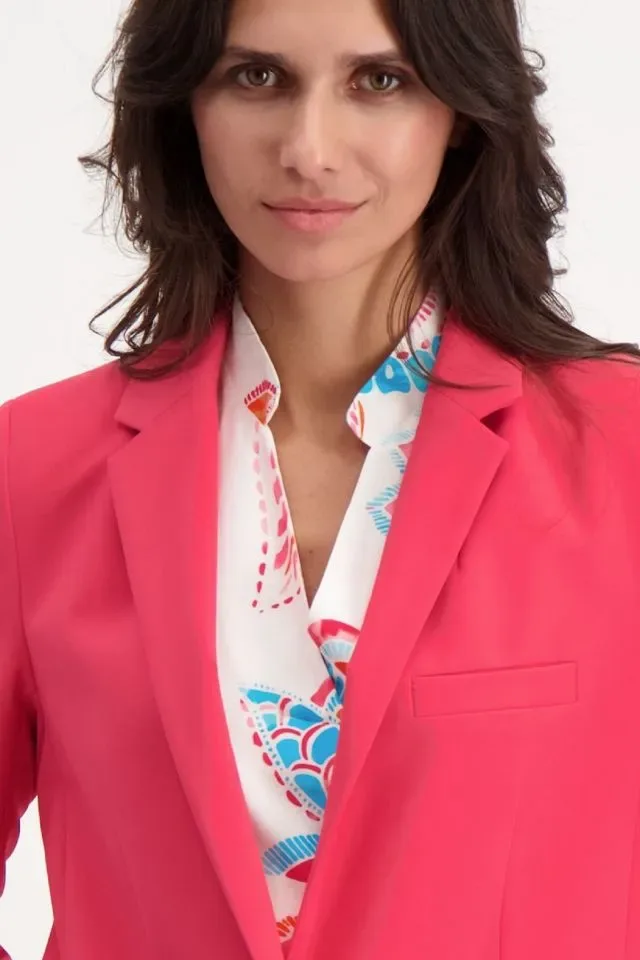 Signe Nature Blazer vest: Fuscia, Volledig gevoerd ( Signe.1219 )