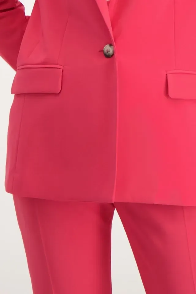 Signe Nature Blazer vest: Fuscia, Volledig gevoerd ( Signe.1219 )