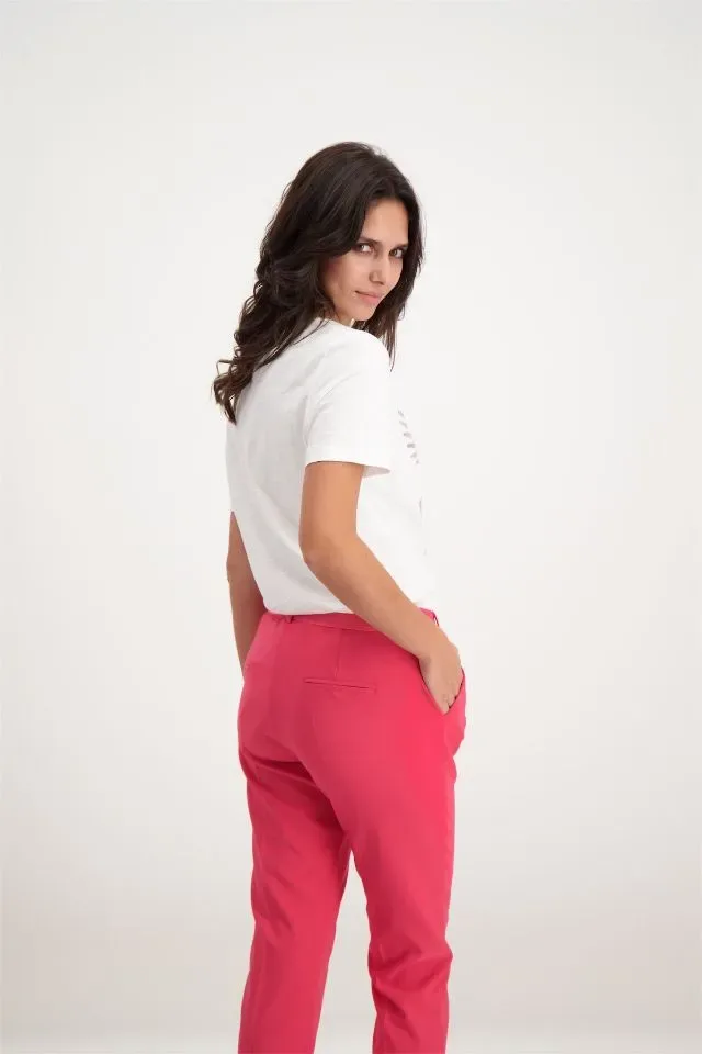 Signe Nature T-shirt: Fushia, vogelmotief ( Signe.1221 )