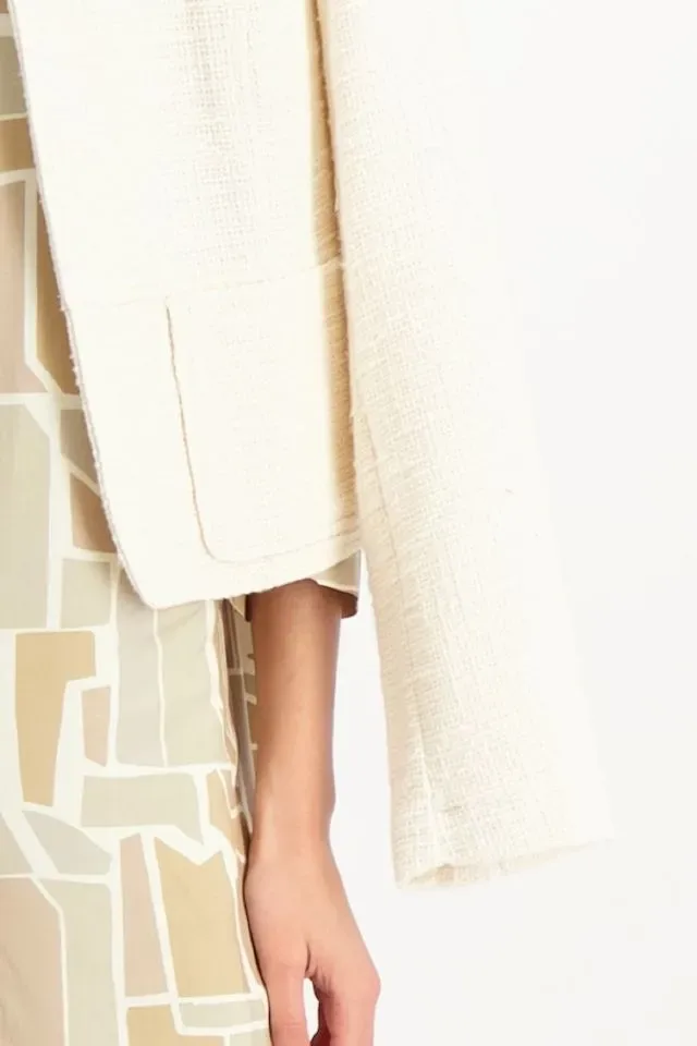 Signe nature Blazer vest: Ecru, Boucle ( Signe.1222 )